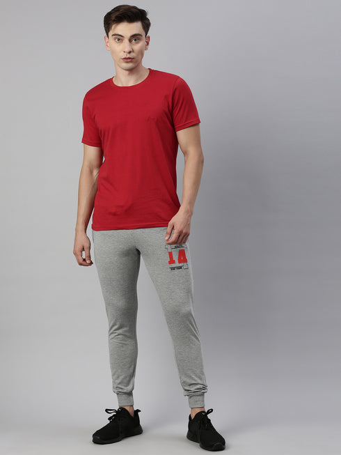 Red & Grey Solid Lounge Set